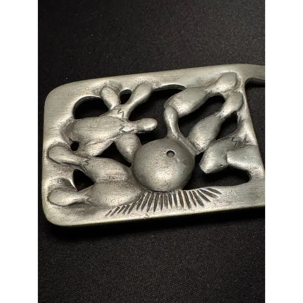 Vintage Pewter Bowling Belt Buckle
